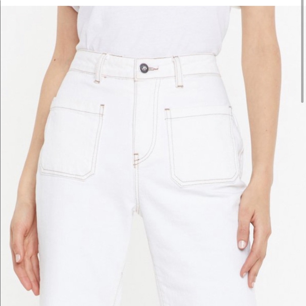 NASTYGAL Getting Stitched Flare Jeans.size 8